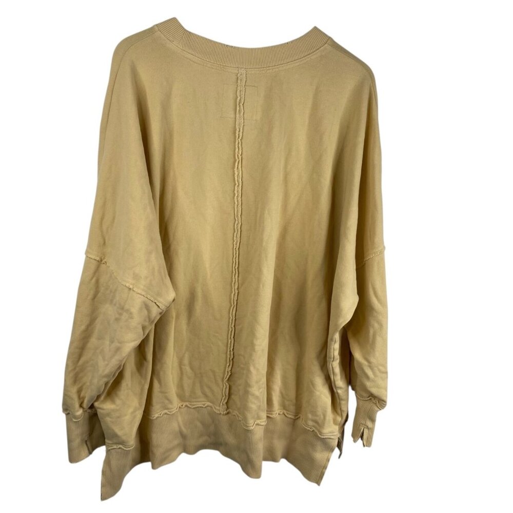 Aerie Butter Yellow Total Optimist Oversized Crew Neck Sweatshirt - Size XL - Picture 2 of 8